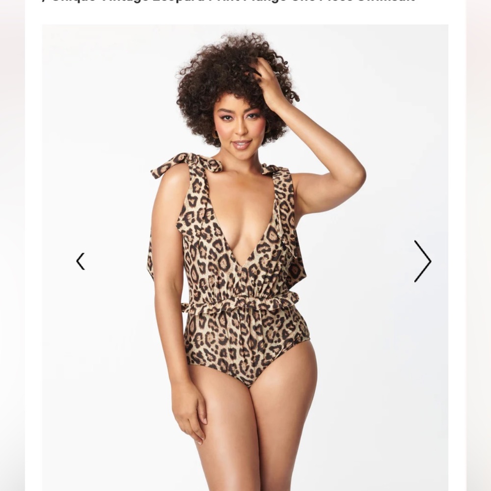 NWT Unique Vintage leopard one piece swimsuit